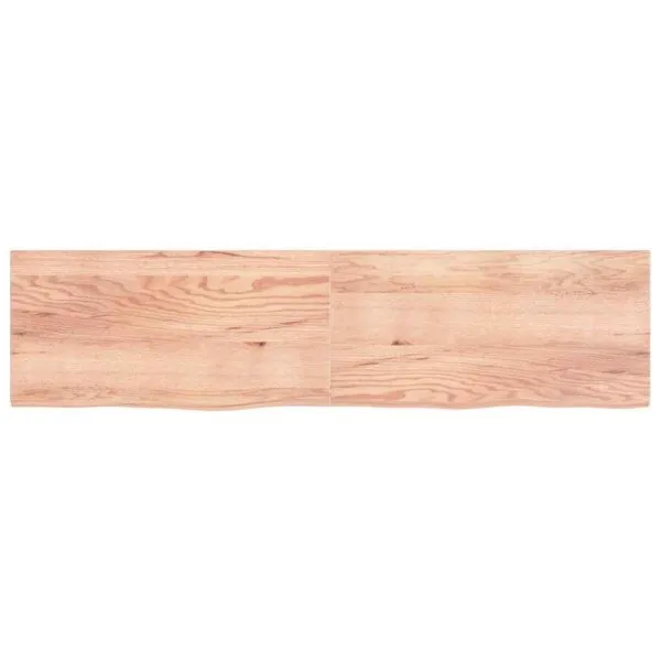 Blat de baie, maro deschis, 200x50x(2-4) cm, lemn masiv tratat