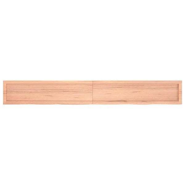 Blat de baie, maro deschis, 220x30x(2-6) cm, lemn masiv tratat