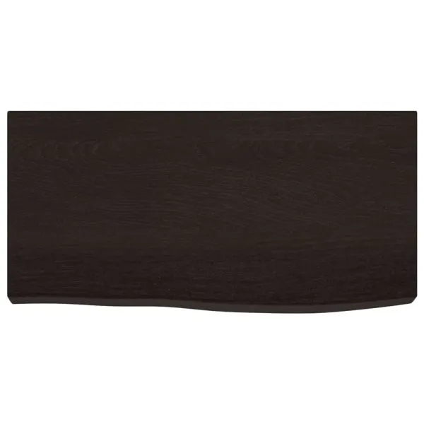 Blat de baie, maro închis, 60x30x(2-6) cm, lemn masiv tratat