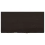 Blat de baie, maro închis, 80x40x(2-6) cm, lemn masiv tratat