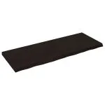 Blat de baie, maro închis, 160x60x(2-6) cm, lemn masiv tratat
