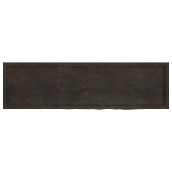 Blat de baie, maro închis, 180x50x(2-4) cm, lemn masiv tratat