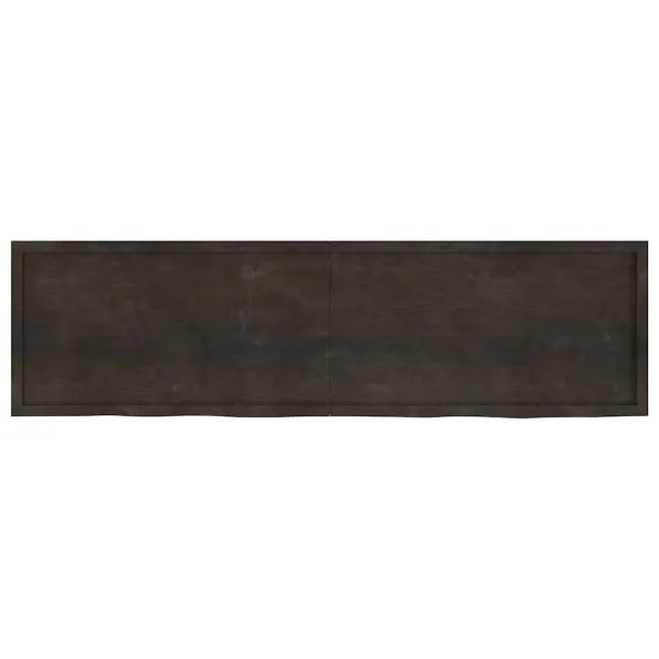 Blat de baie, maro închis, 220x60x(2-6) cm, lemn masiv tratat