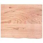 Blat de masă maro deschis 60x50x2 cm, lemn masiv stejar tratat