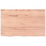 Blat de masă maro 80x50x(2-6) cm, lemn masiv stejar tratat