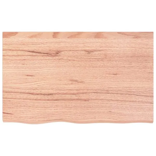 Blat de masă maro 80x50x(2-6) cm, lemn masiv stejar tratat