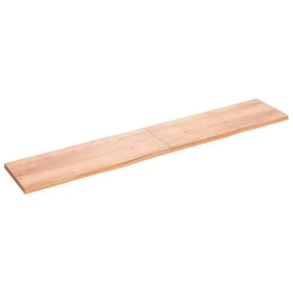 Blat de masă maro 220x40x(2-4) cm, lemn masiv stejar tratat