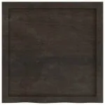 Blat de masă maro 60x60x(2-6) cm, lemn masiv stejar tratat