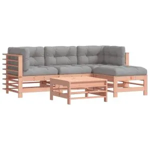 Set mobilier de grădină cu perne, 5 piese, lemn masiv douglas