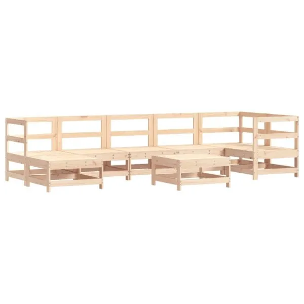Set mobilier de grădină cu perne, 8 piese, lemn masiv