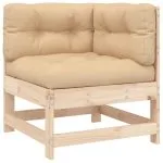 Set mobilier de grădină cu perne, 8 piese, lemn masiv