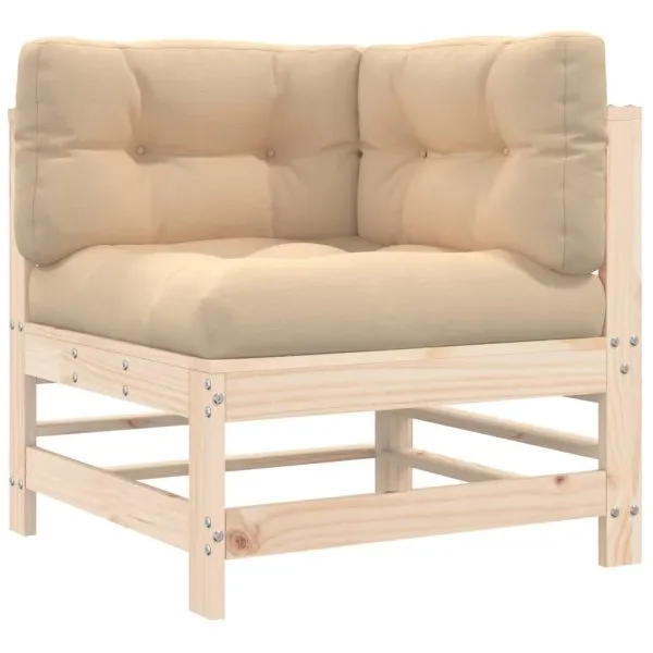 Set mobilier de grădină cu perne, 8 piese, lemn masiv
