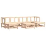 Set mobilier de grădină cu perne, 7 piese, lemn masiv