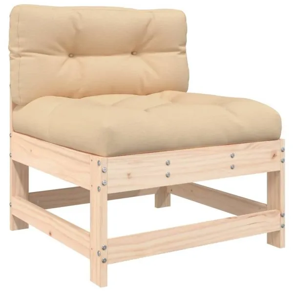 Set mobilier de grădină cu perne, 7 piese, lemn masiv