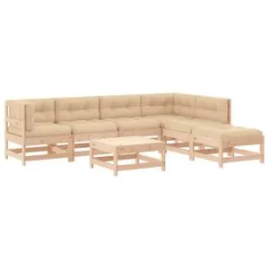 Set mobilier de grădină cu perne, 7 piese, lemn masiv