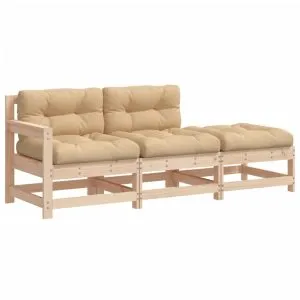 Set mobilier de grădină cu perne, 7 piese, lemn masiv