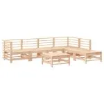 Set mobilier de grădină cu perne, 7 piese, lemn masiv