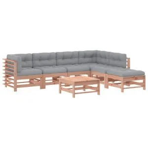 Set mobilier de grădină cu perne, 7 piese, lemn masiv douglas
