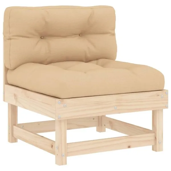 Set mobilier de grădină cu perne, 4 piese, lemn masiv