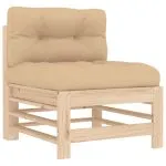 Set mobilier de grădină cu perne, 3 piese, lemn masiv