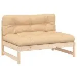 Set mobilier de grădină cu perne, 2 piese, lemn masiv