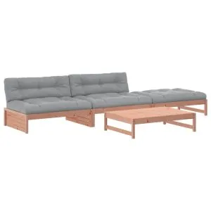 Set mobilier de grădină cu perne, 4 piese, lemn masiv douglas