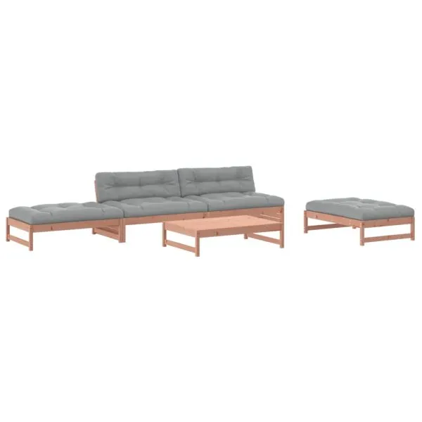Set mobilier de grădină cu perne, 5 piese, lemn masiv douglas