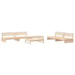 Set mobilier relaxare de grădină & perne 6 piese lemn masiv pin
