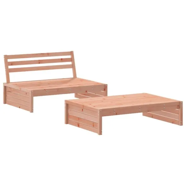 Set mobilier de grădină cu perne, 2 piese, lemn masiv Douglas