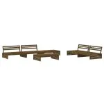 Set mobilier grădină cu perne, 6 piese, maro miere, lemn masiv