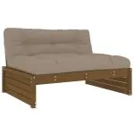 Set mobilier grădină cu perne, 6 piese, maro miere, lemn masiv
