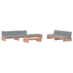 Set mobilier de grădină cu perne, 6 piese, lemn masiv Douglas