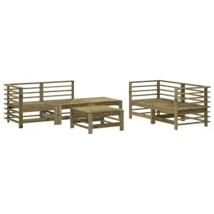 Set mobilier relaxare de grădină, 6 piese, lemn de pin tratat