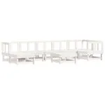 Set mobilier relaxare grădină, 8 piese, alb, lemn masiv de pin