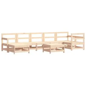 Set mobilier de grădină din 8 piese, lemn masiv de pin