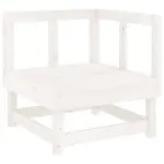 Set mobilier de grădină, 7 piese, alb, lemn masiv de pin