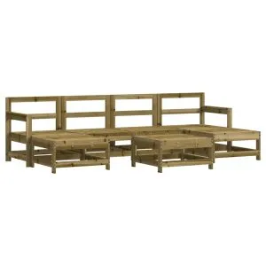 Set mobilier de grădină, 7 piese, lemn de pin tratat