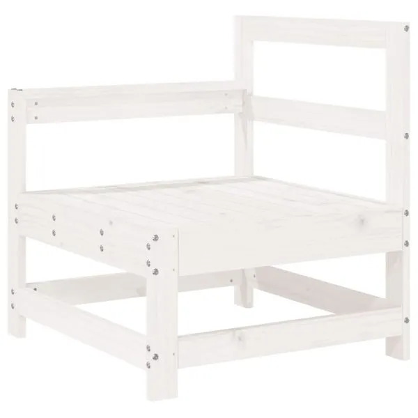 Set mobilier de grădină, 7 piese, alb, lemn masiv de pin