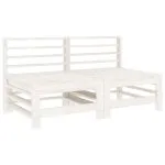 Set mobilier de grădină, 7 piese, alb, lemn masiv de pin