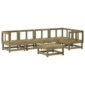 Set mobilier relaxare de grădină, 6 piese, lemn de pin tratat
