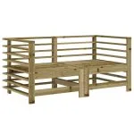 Set mobilier relaxare de grădină, 6 piese, lemn de pin tratat