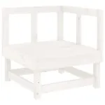 Set mobilier relaxare de grădină 5 piese alb lemn masiv de pin