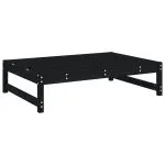 Set mobilier relaxare de grădină 4 piese, negru, lemn masiv pin