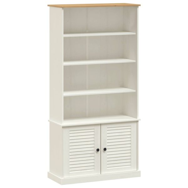 Bibliotecă „VIGO”, alb, 85x35x170 cm, lemn masiv de pin