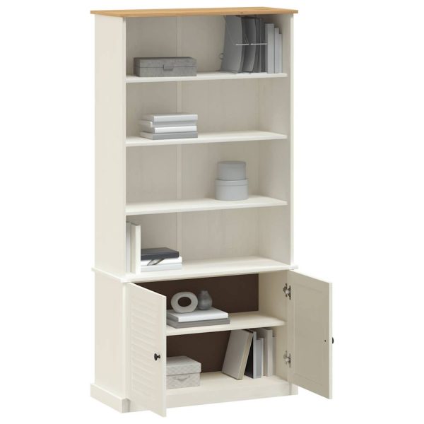 Bibliotecă „VIGO”, alb, 85x35x170 cm, lemn masiv de pin