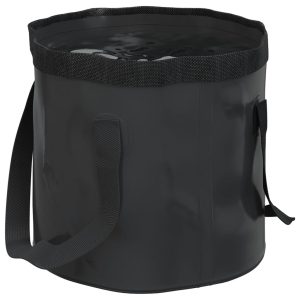 Găleți pliabile, 2 buc., negru, 20 L, PVC