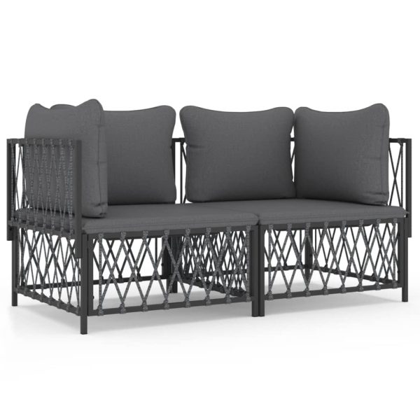 Set mobilier de grădină, antracit, 2 piese, oțel
