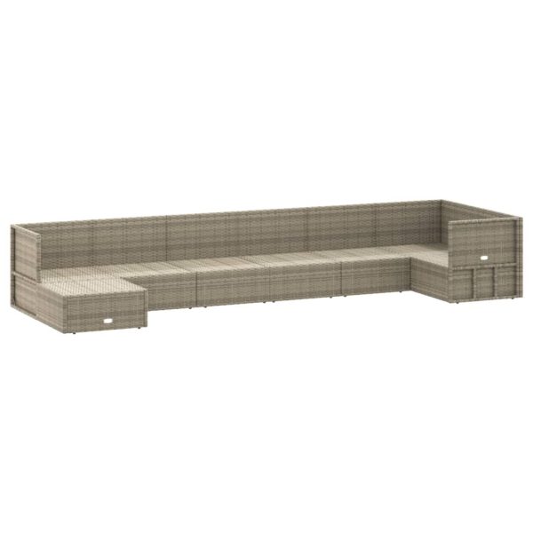 Set mobilier de grădină cu perne, 8 piese, gri, poliratan
