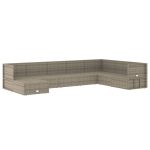 Set mobilier de grădină cu perne, 8 piese, gri, poliratan