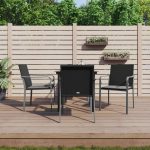 Set mobilier de grădină cu perne, 5 piese, poliratan și oțel
